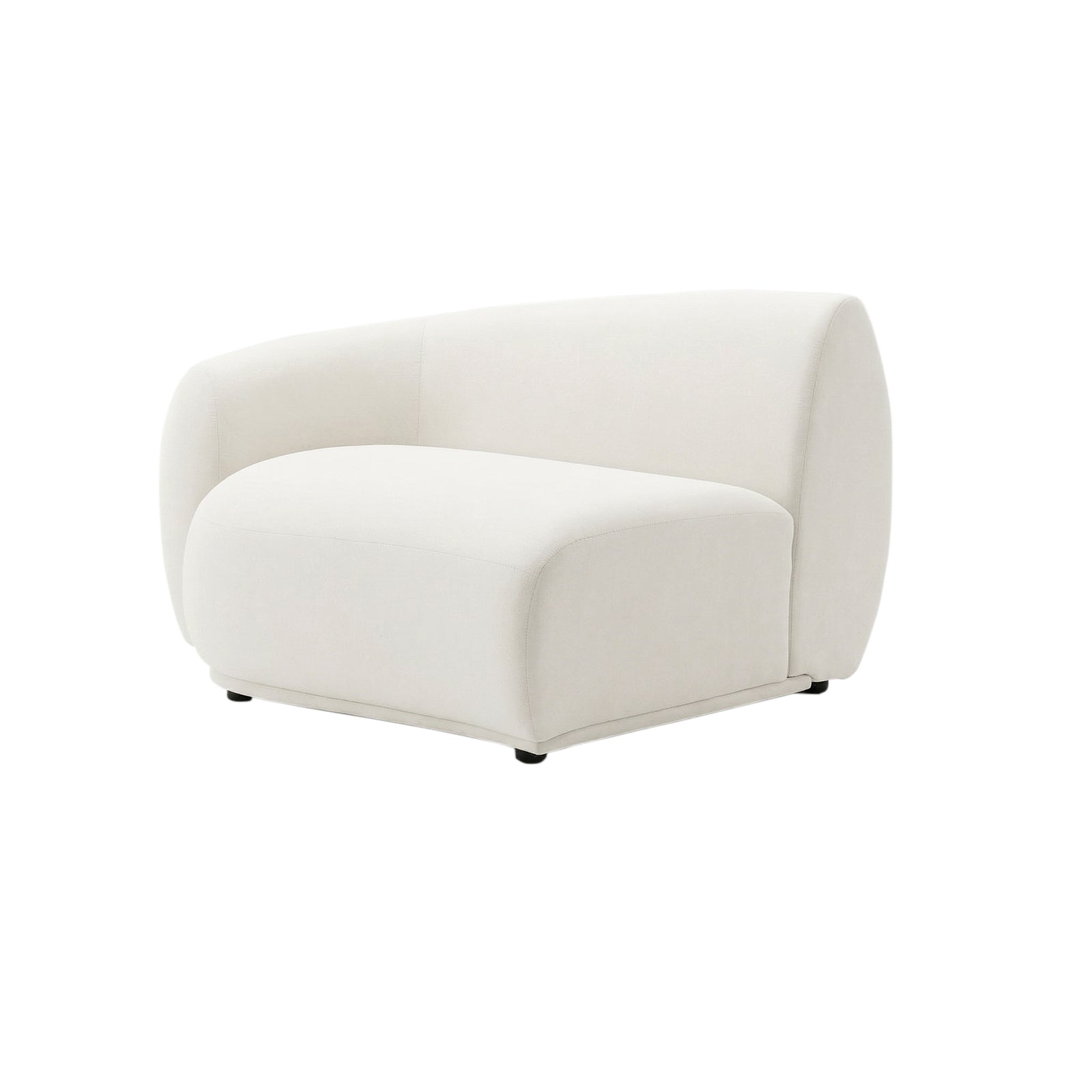 Cream-colored armless lounge chair on white background