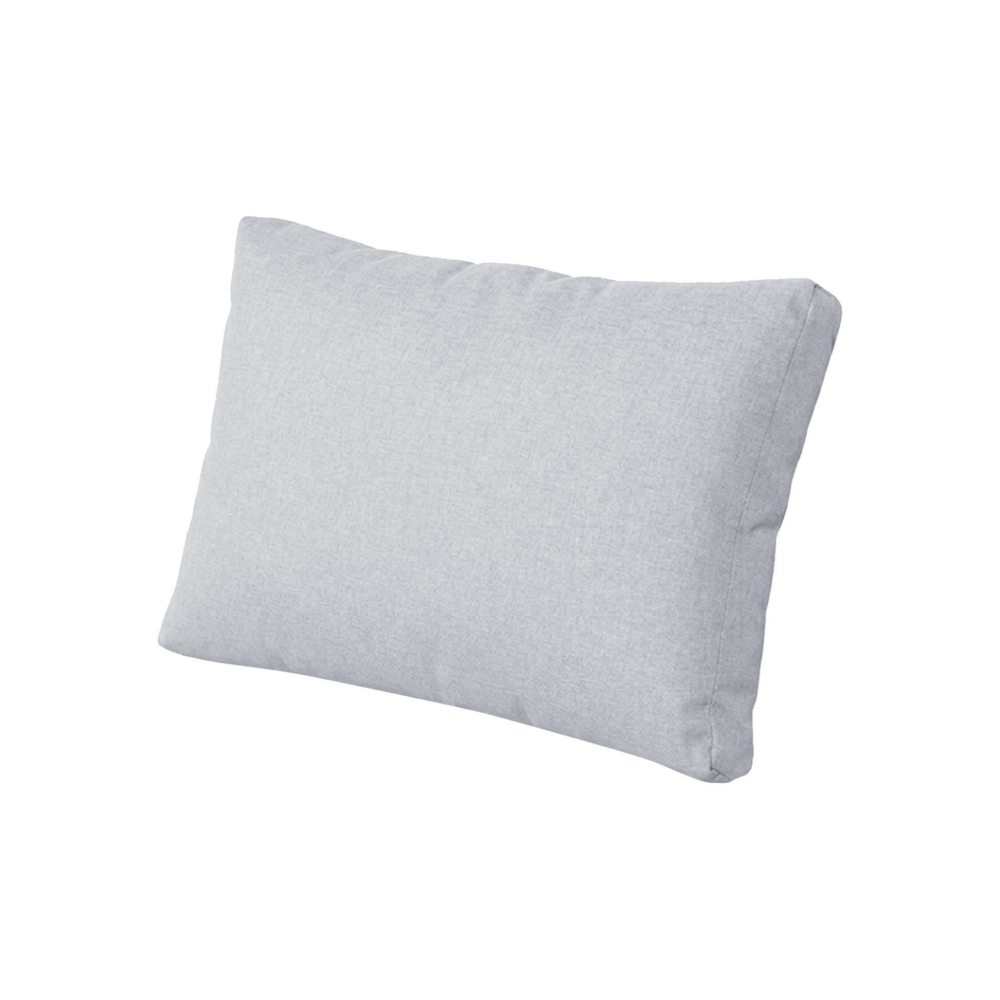 Light gray rectangular pillow on white background