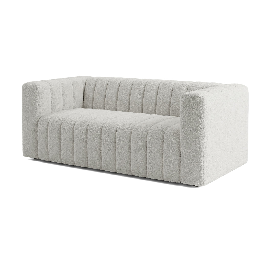 Light gray modern sofa on a white background at a slight angle