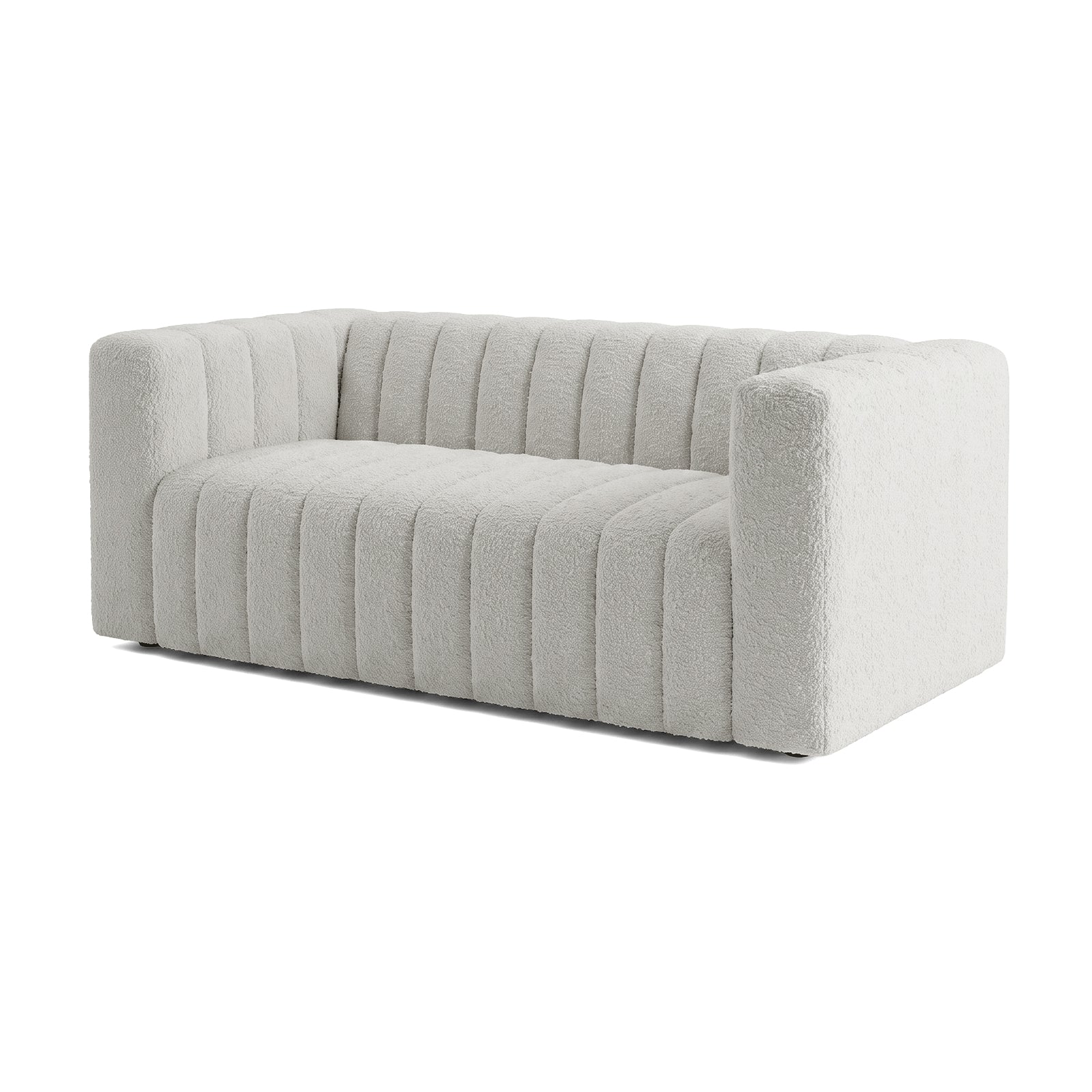 Light gray modern sofa on a white background at a slight angle