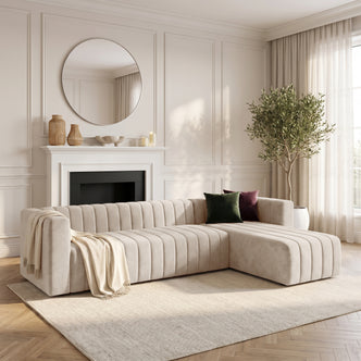 Sectional sofa in a bright styled living room