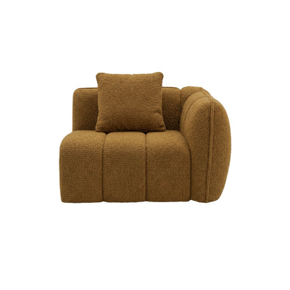 Brown modular corner chair on white background