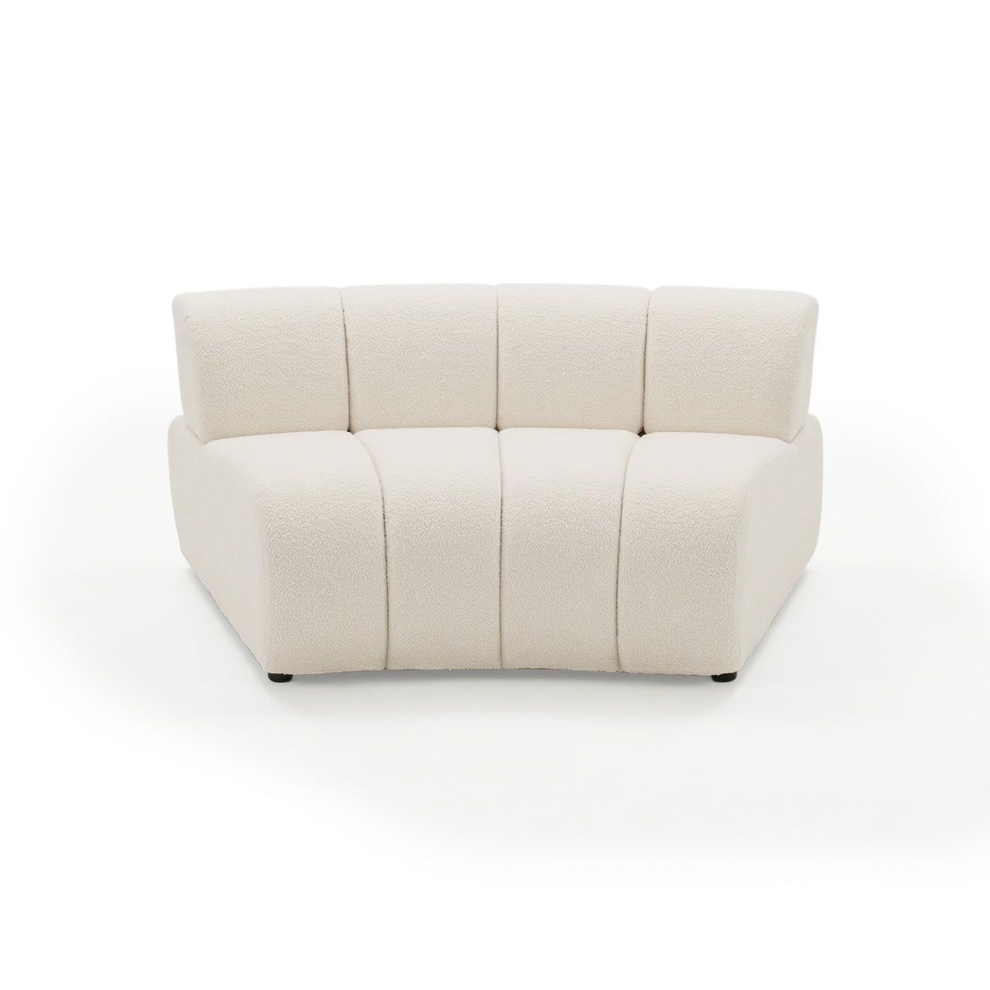 Off-white modular corner sofa section on white background