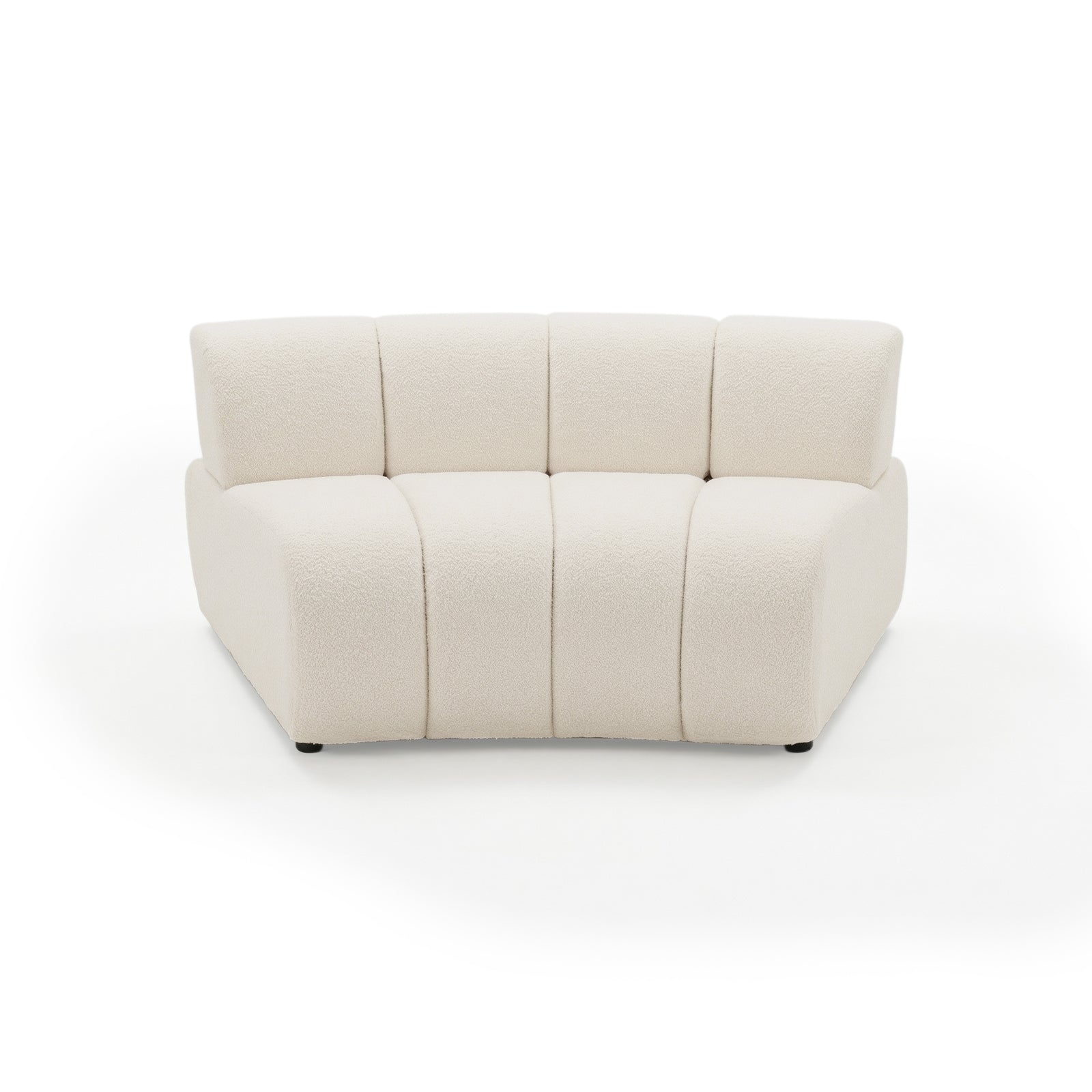 Off-white modular corner sofa section on white background