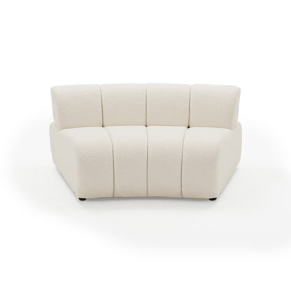 Off-white modular corner sofa section on white background