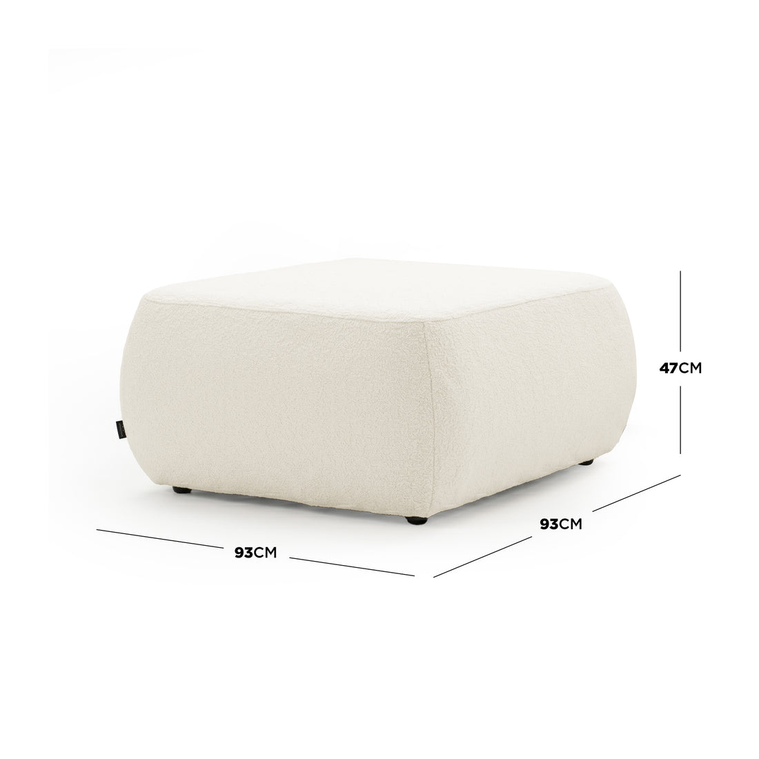 Ottoman dimensions on white background
