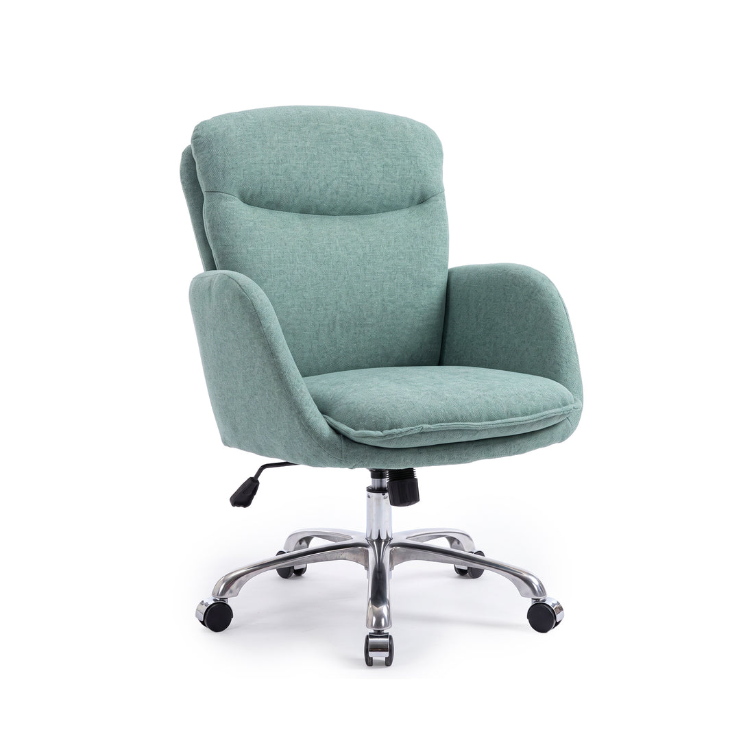 Mint green modern office chair on a white background