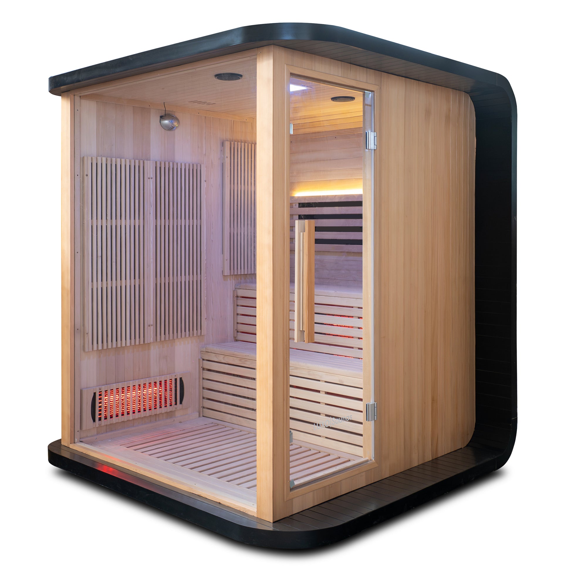 Modern sauna product photo on a white background