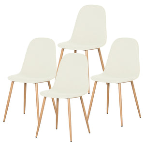 Florida Corduroy Fabric Dining Chairs Set of 4 in Sand