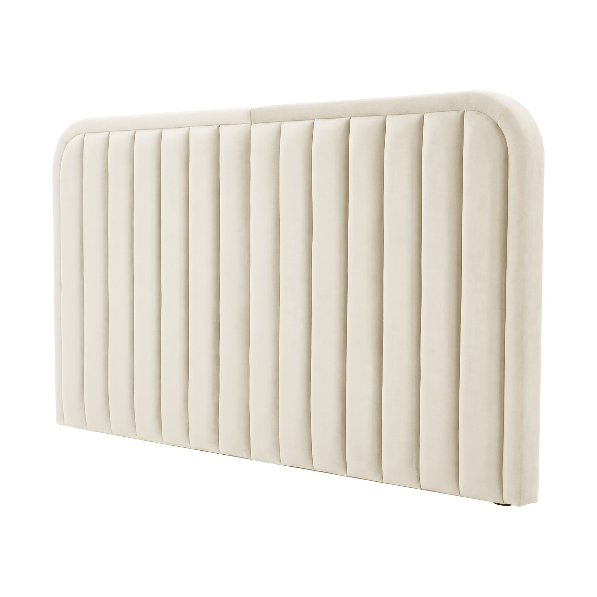Upholstered headboard front view on white background