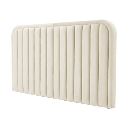 Upholstered headboard front view on white background