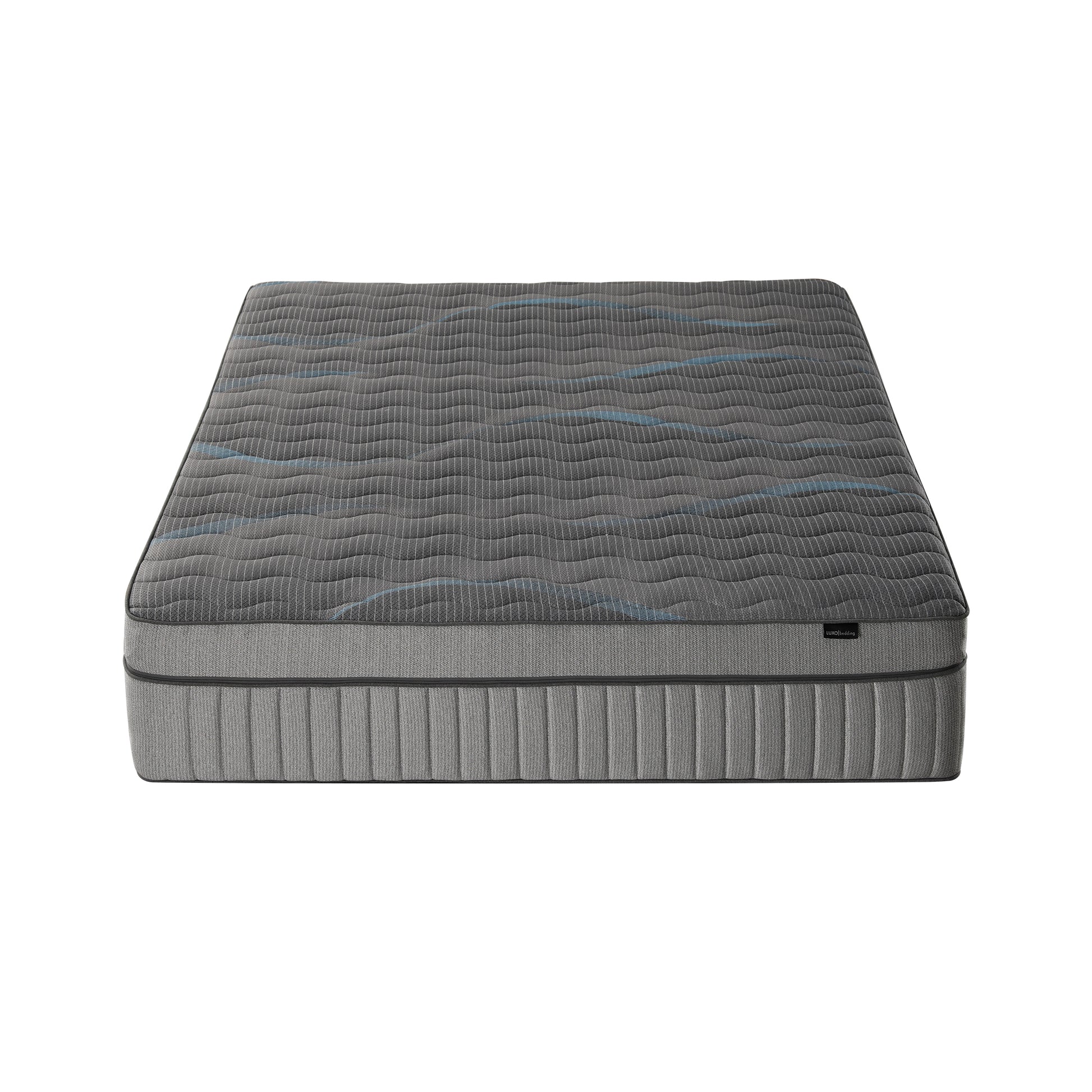 Full mattress on white background, front view