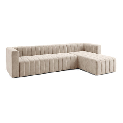 Beige sectional sofa on a white background