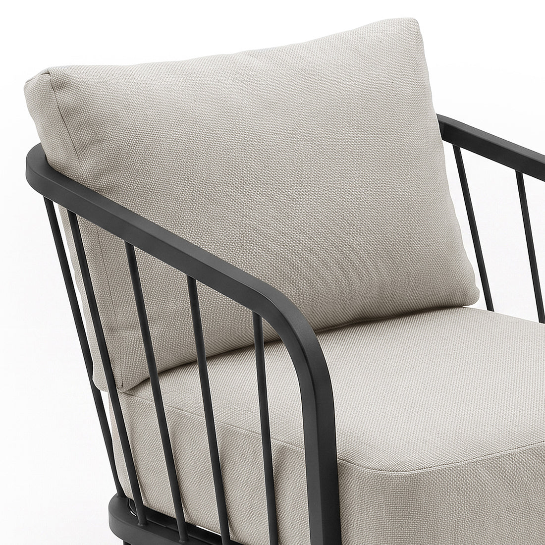 Partial view of a modern chair on a white background