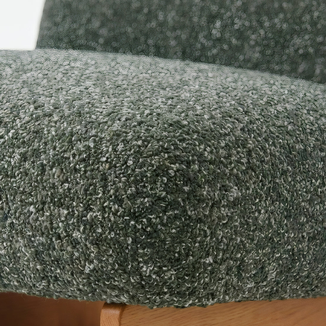 Close-up of green chair seat and upholstery texture