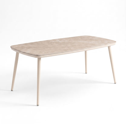 Minimalist rectangular table on a white background