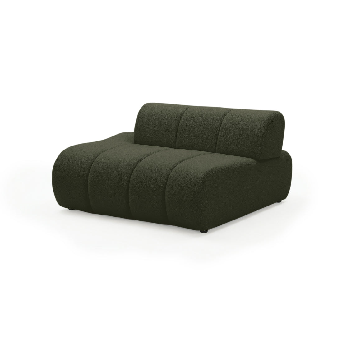 Three-seat dark green loveseat on white background