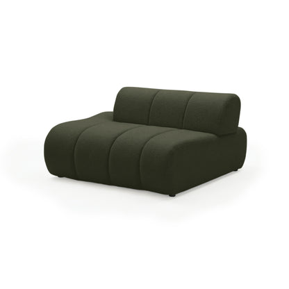 Three-seat dark green loveseat on white background