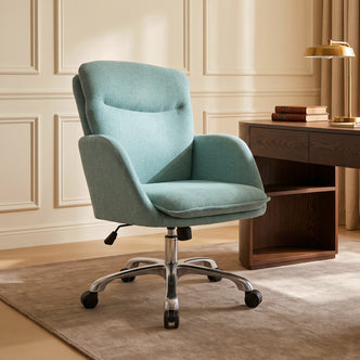 Modern upholstered office chair in a stylish home office setting