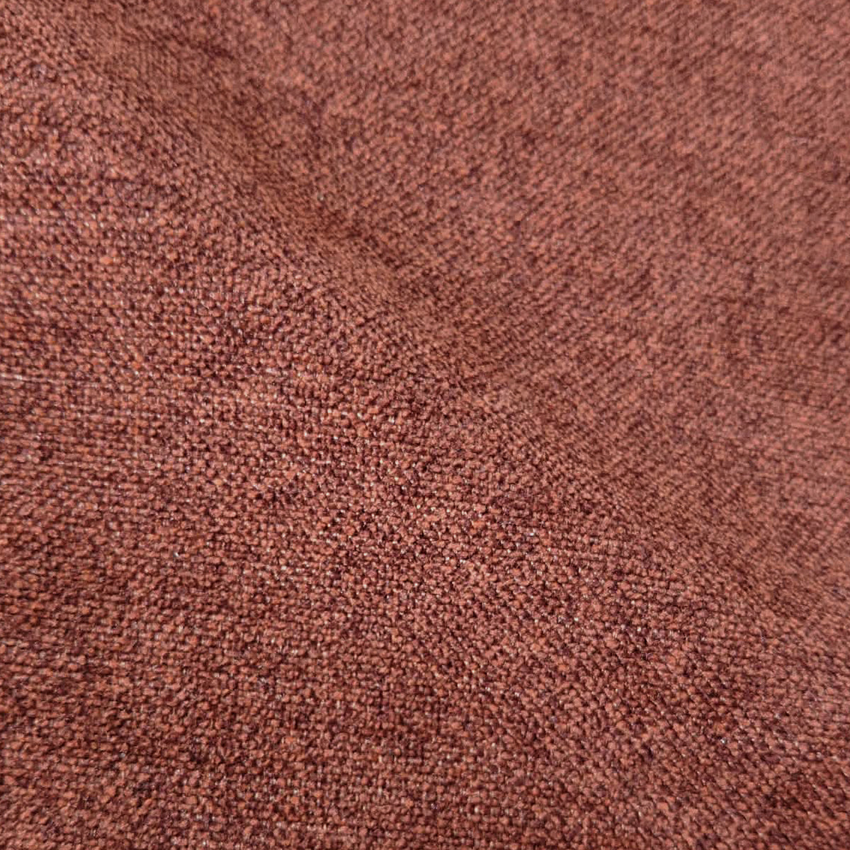 Macro close-up of terracotta woven upholstery fabric