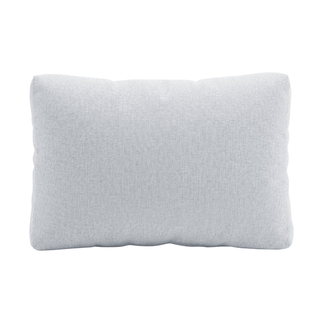 Light gray rectangular pillow with smooth texture on white background