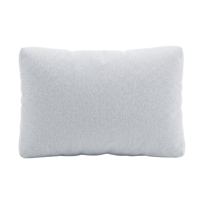 Light gray rectangular pillow with smooth texture on white background