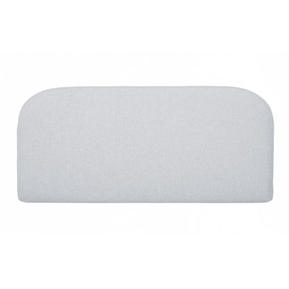 Light grey rectangular cushion with rounded top corners on a white background