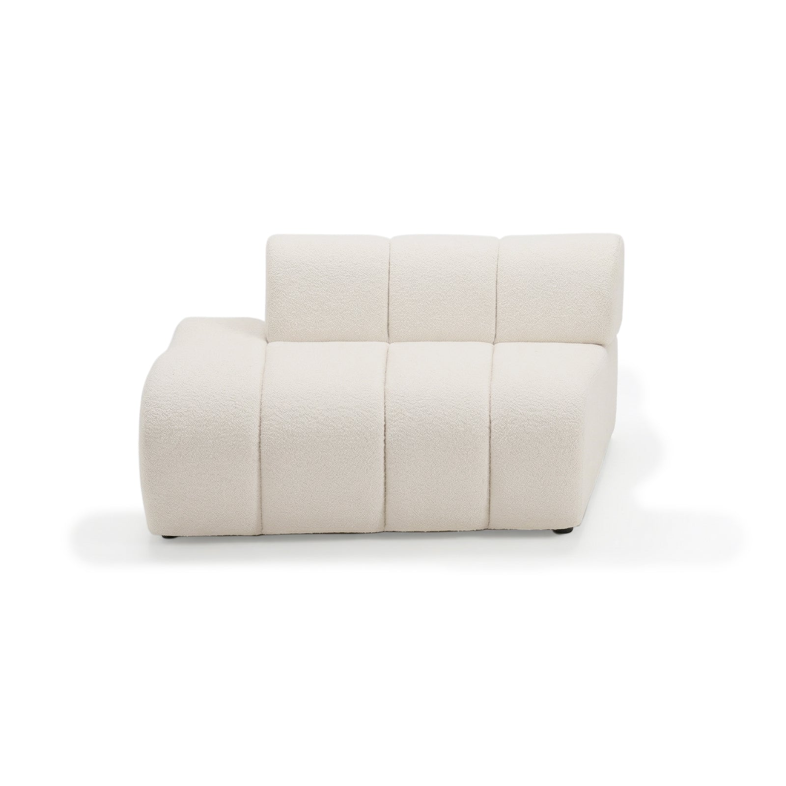 Armless cream modular sofa section on white background
