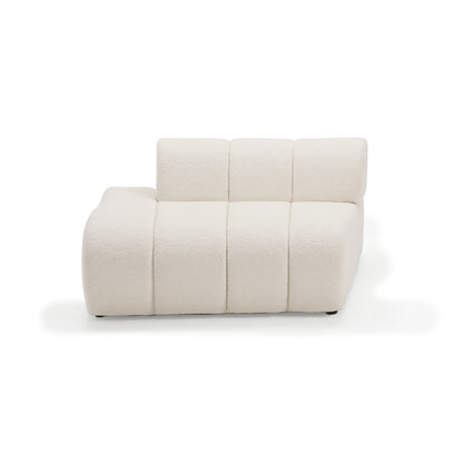 Armless cream modular sofa section on white background