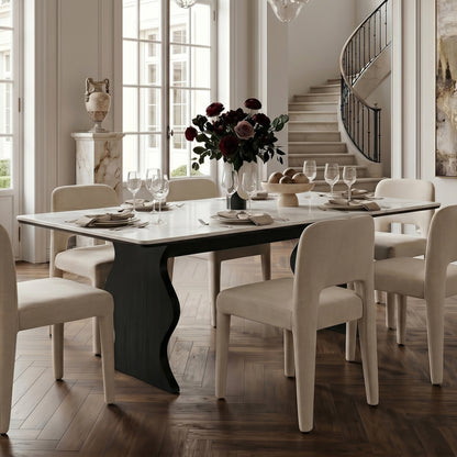 Dining table and chairs in an elegant dining room setting