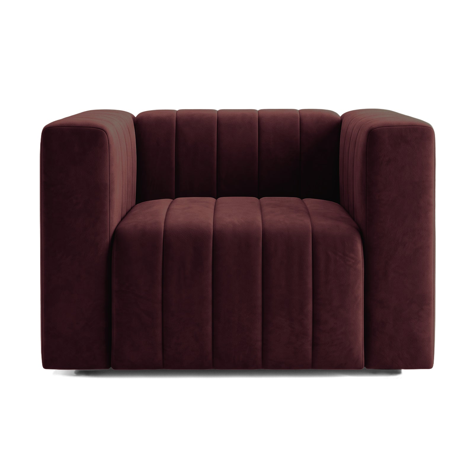 Burgundy armchair on a white background