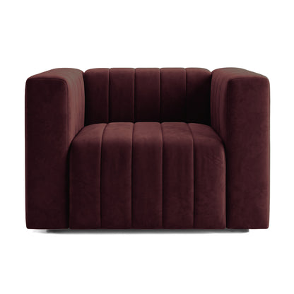 Burgundy armchair on a white background