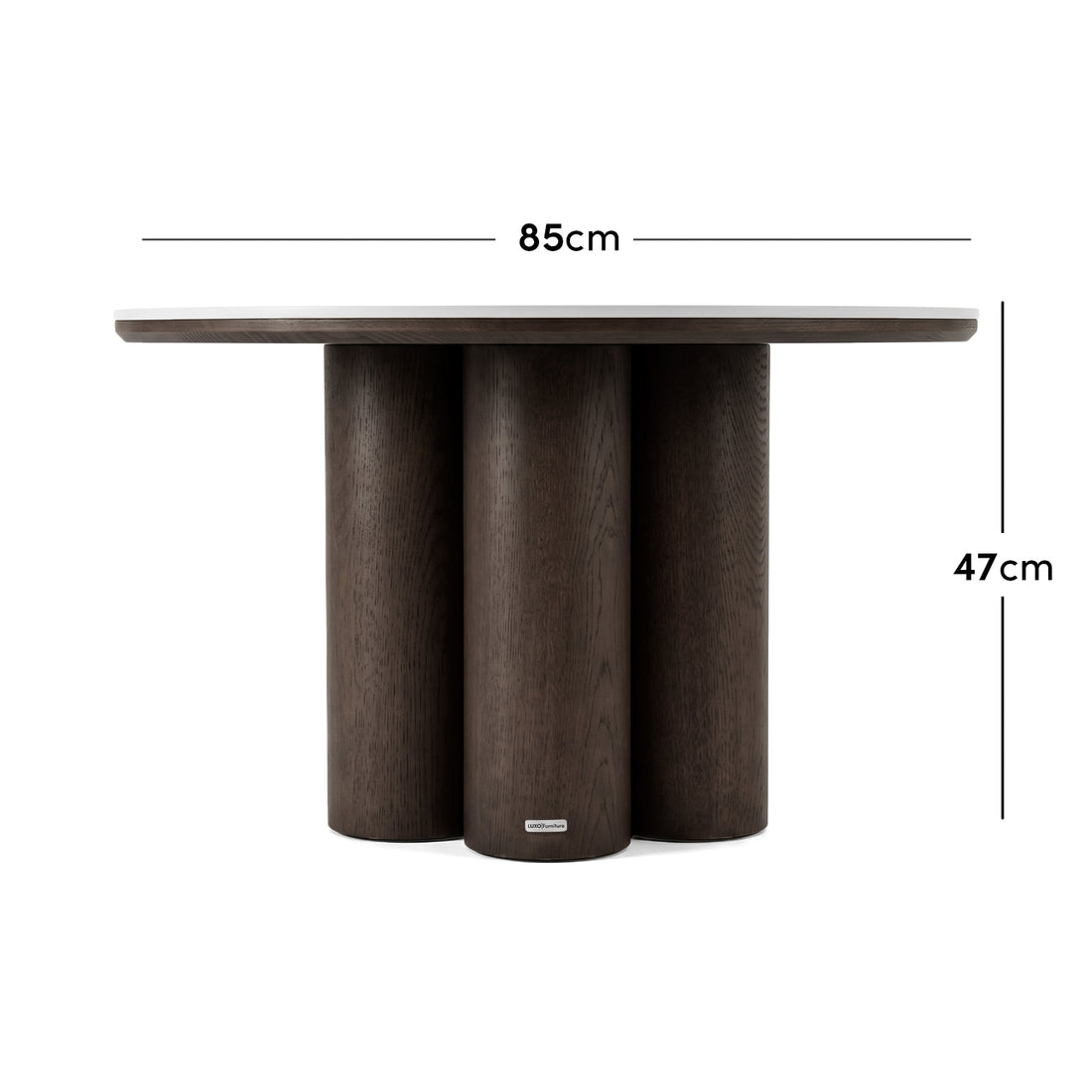 Verena Round Porcelain Coffee Table Set with Walnut Base