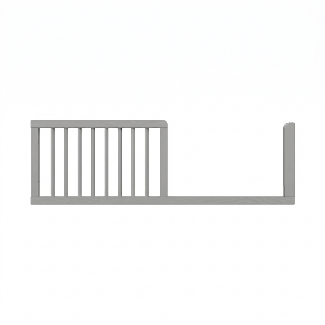 Gray bed guardrail on white background