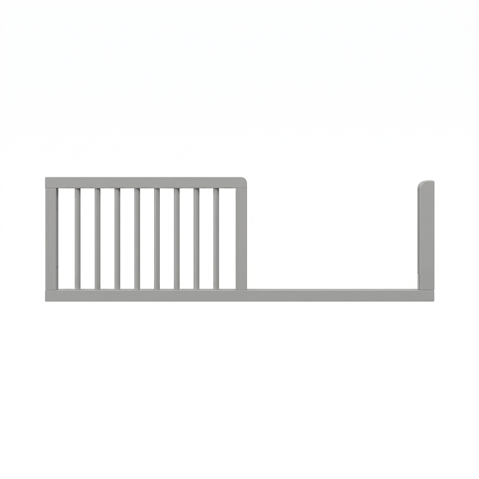 Gray bed guardrail on white background