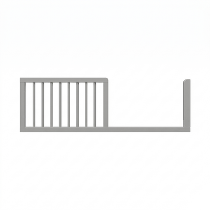 Gray bed guardrail on white background
