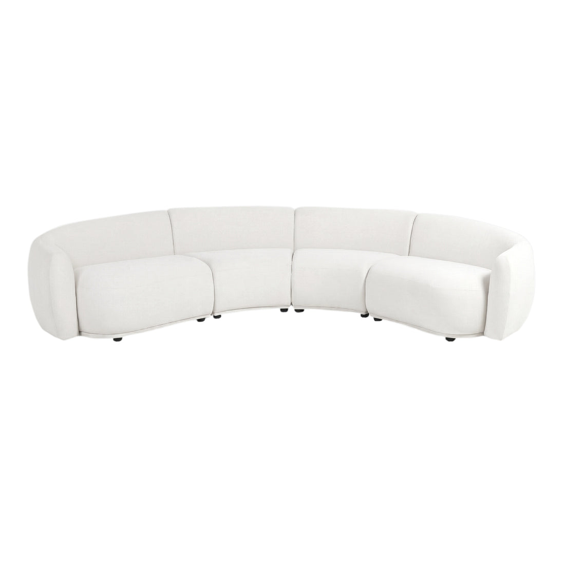 Modern curved sectional sofa on white background
