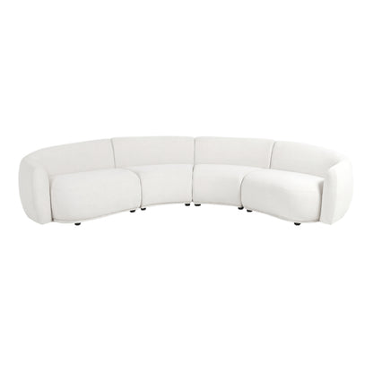 Modern curved sectional sofa on white background