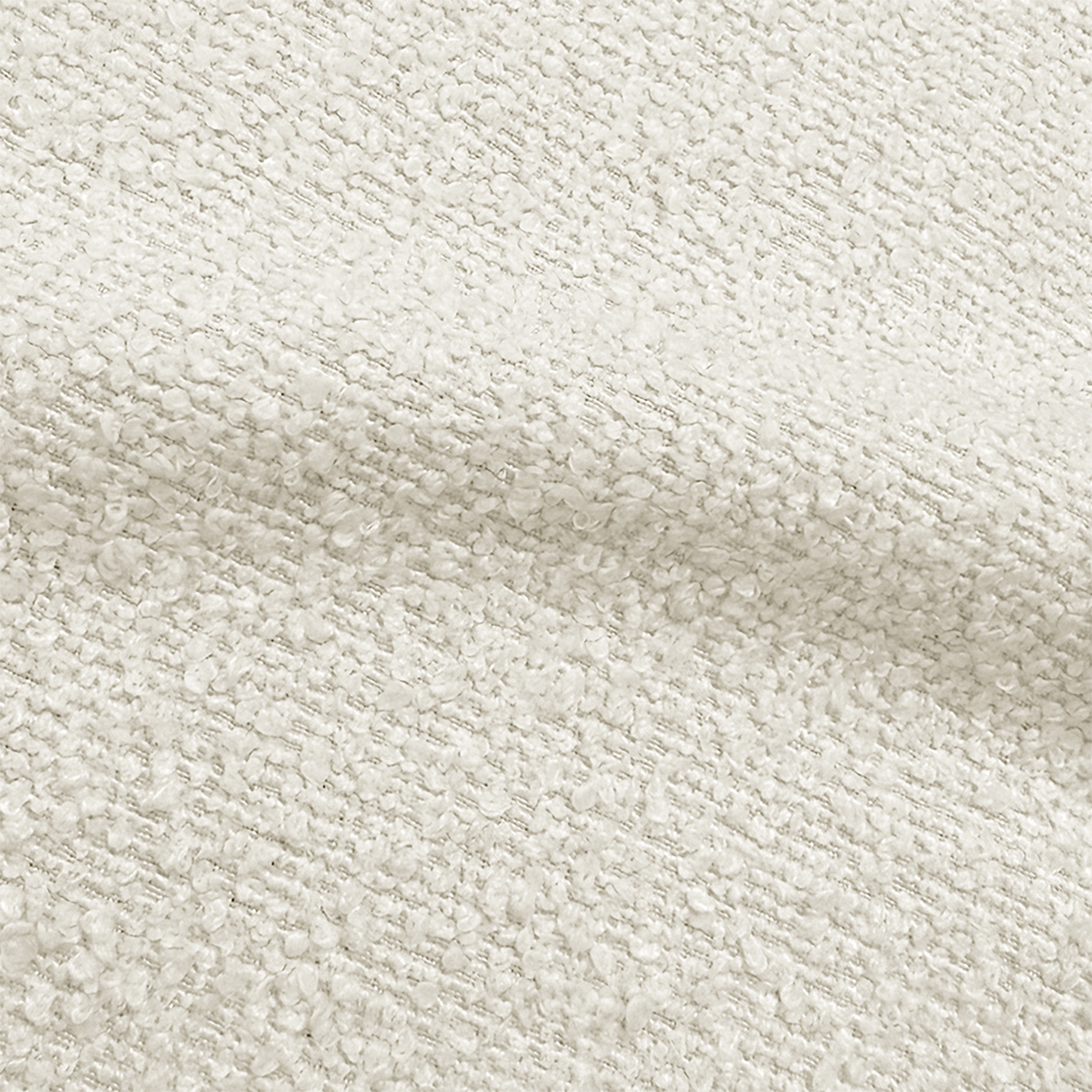 Close-up of cream bouclé fabric texture
