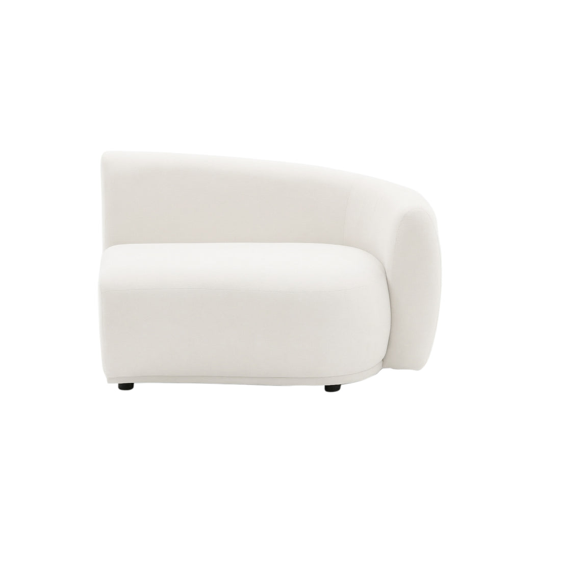 Armless sectional sofa corner seat on white background