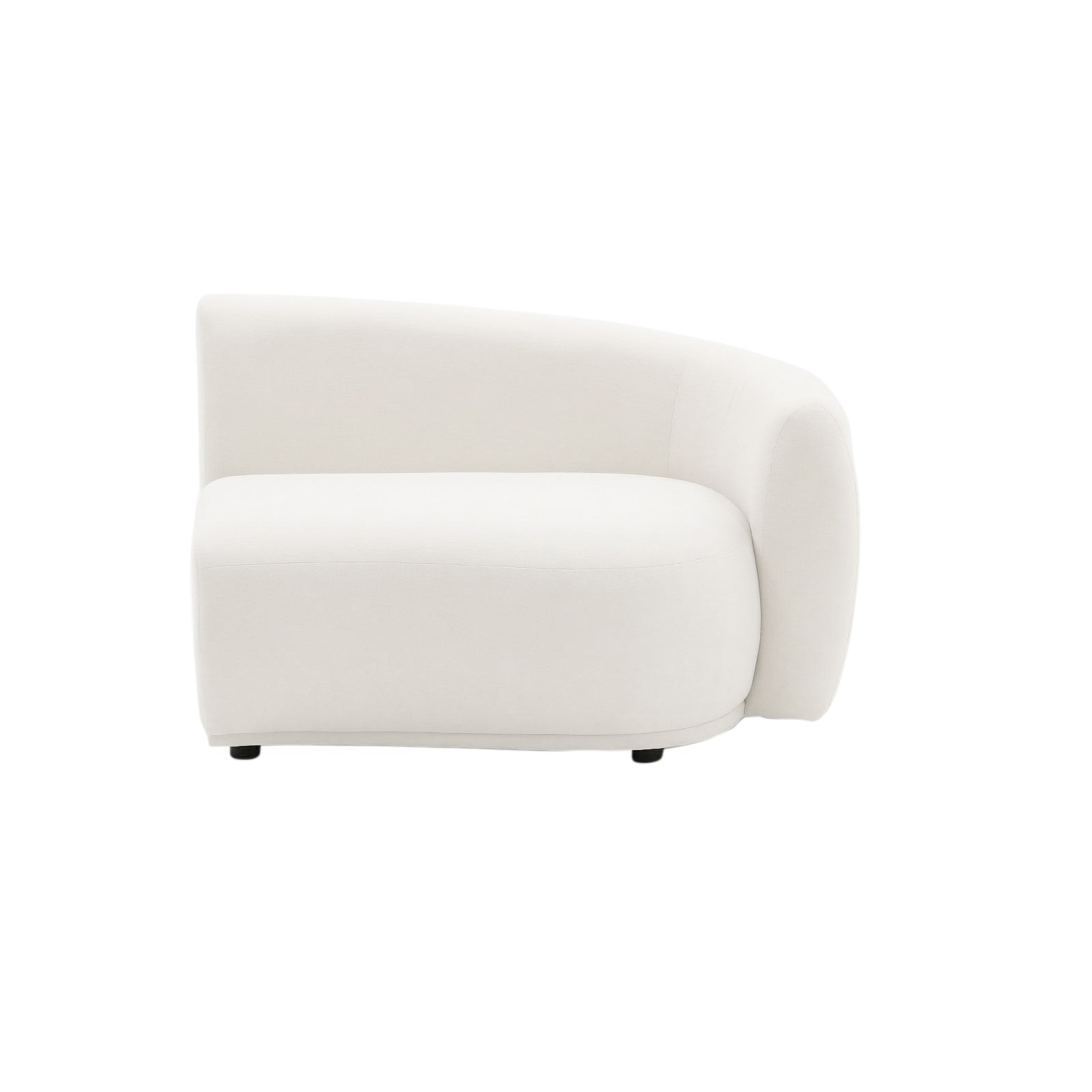 Armless sectional sofa corner seat on white background