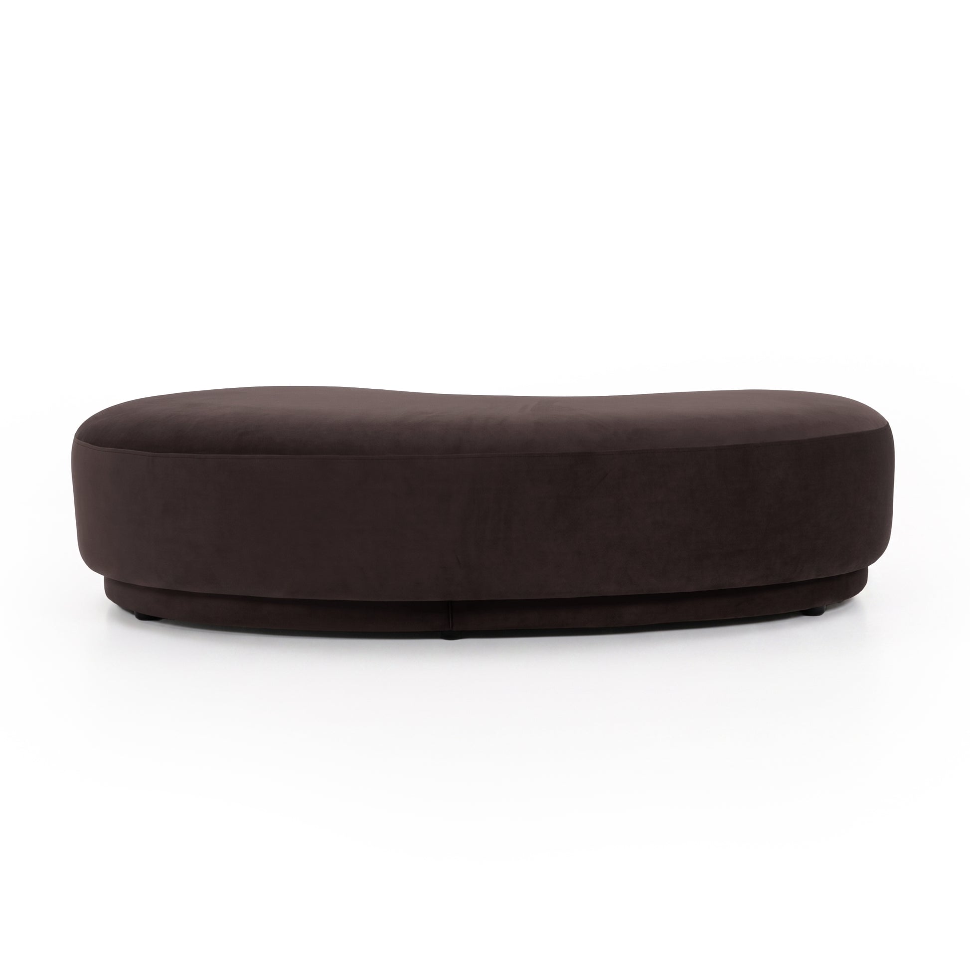 Plum oval or pebble-shaped bench seat on a white background