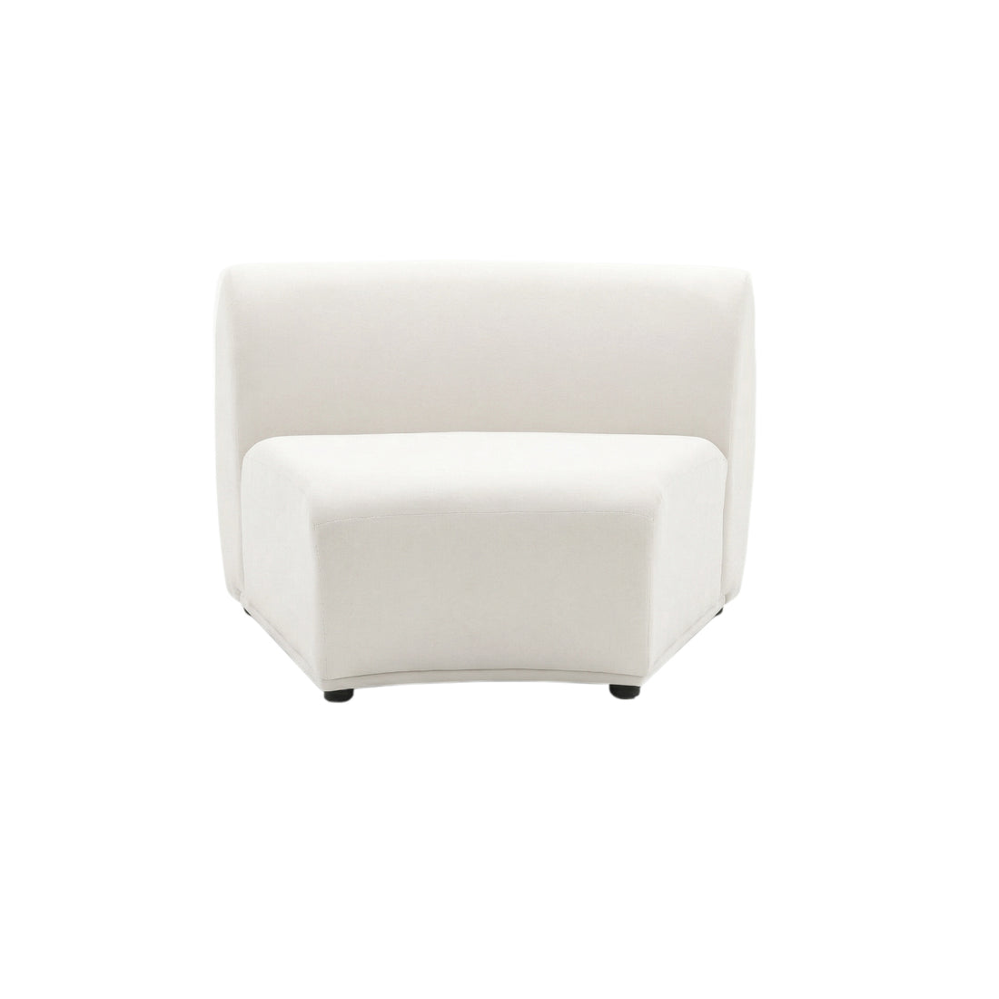 Armless upholstered corner chair on white background
