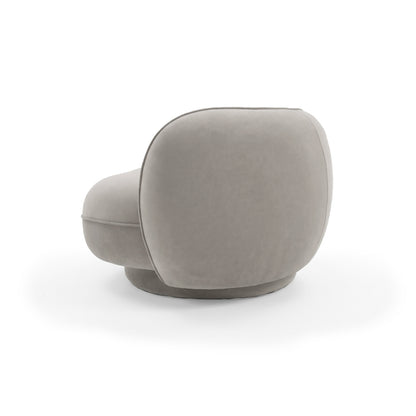 Modern upholstered accent chair on white background