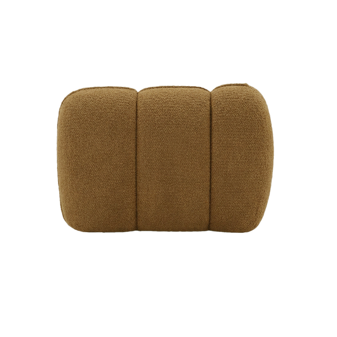 Three-section brown cushion on white background