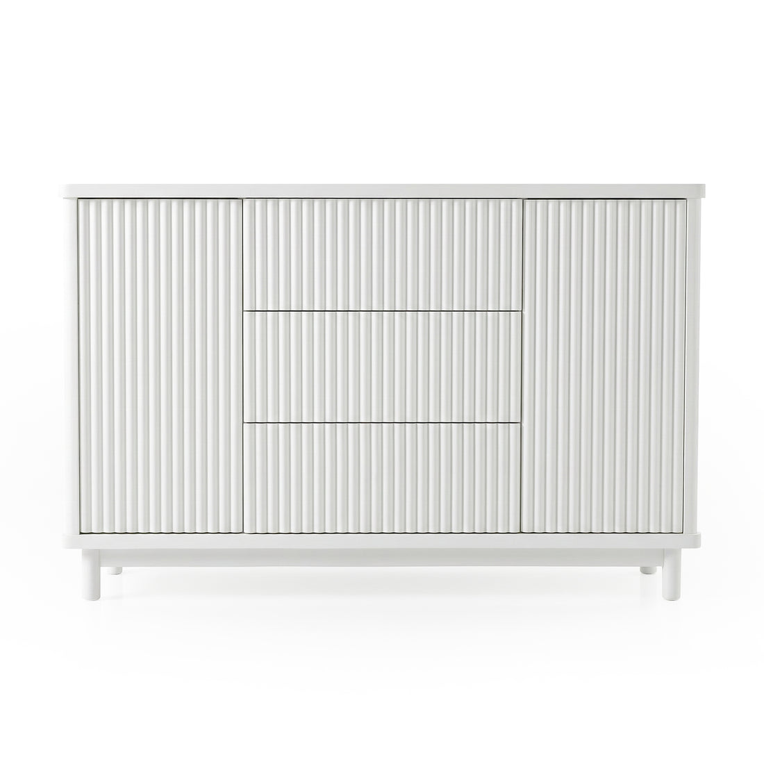 White contemporary sideboard on white background