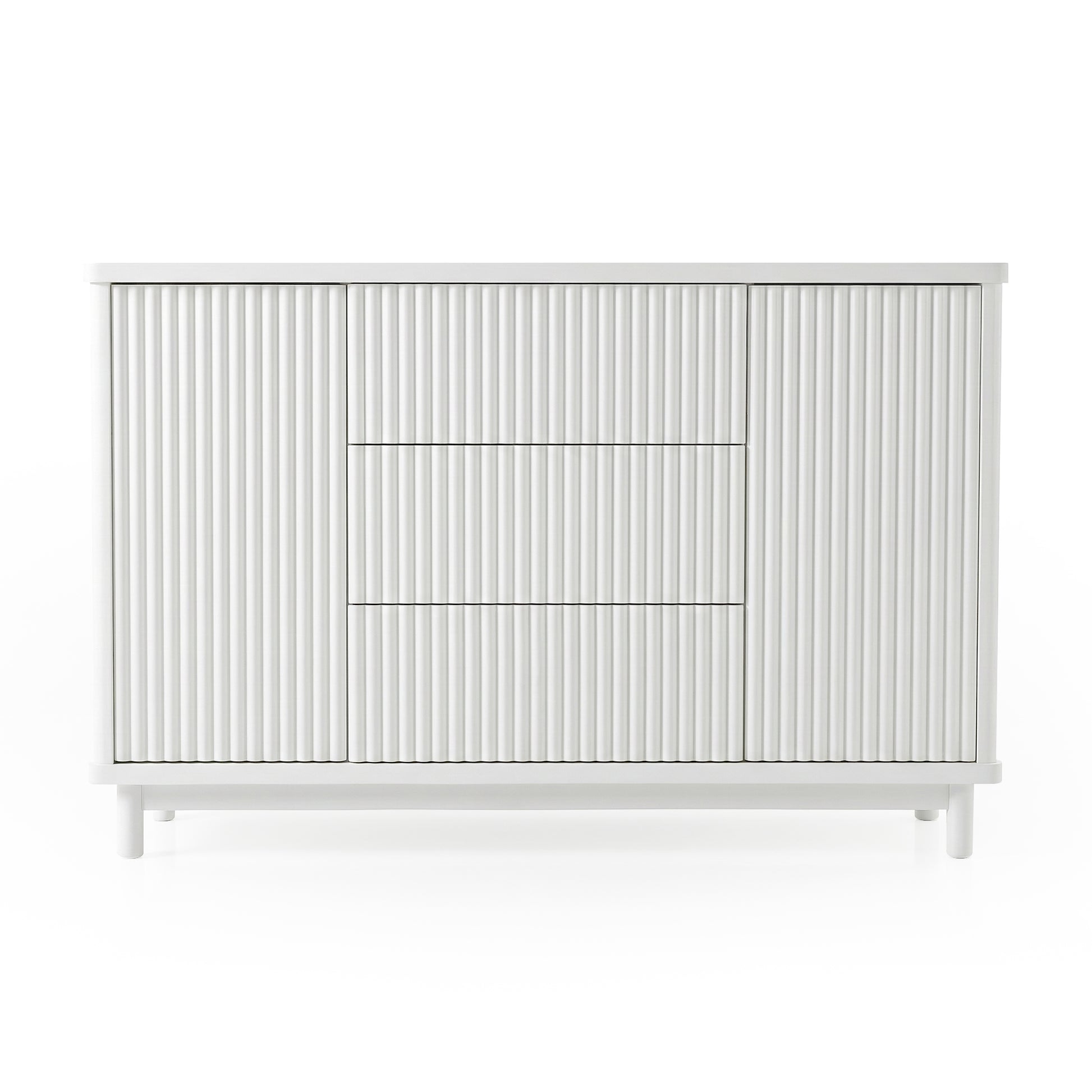 White contemporary sideboard on white background