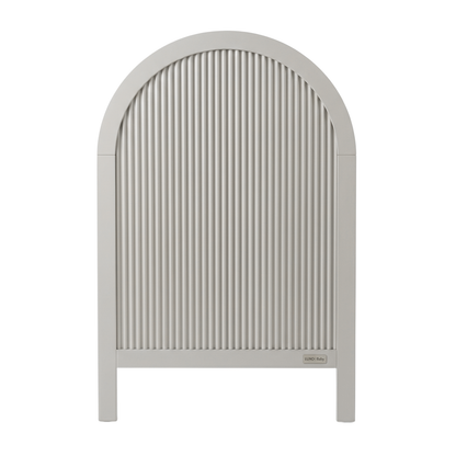 Arched fluted panel on white background
