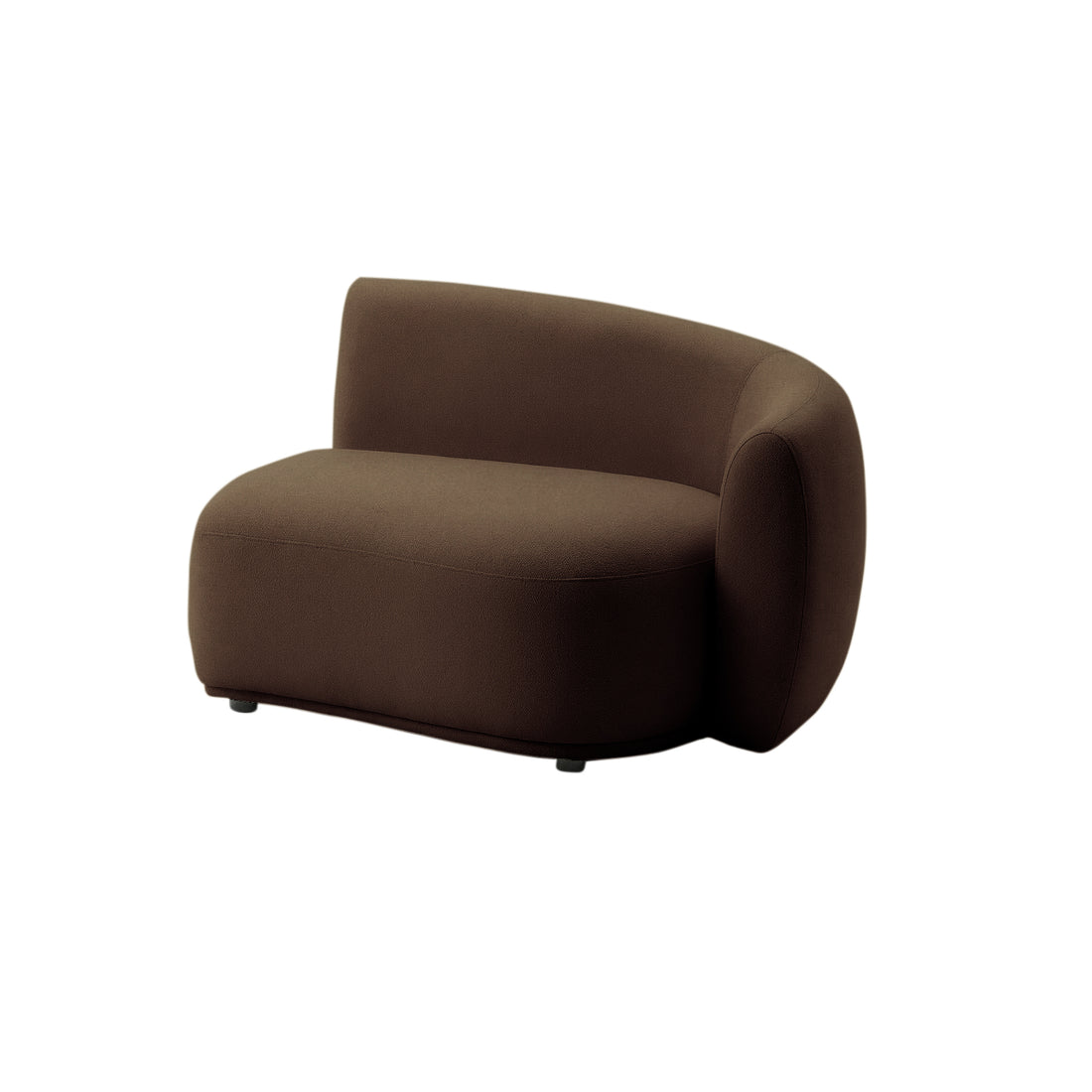 Armless accent chair on white background