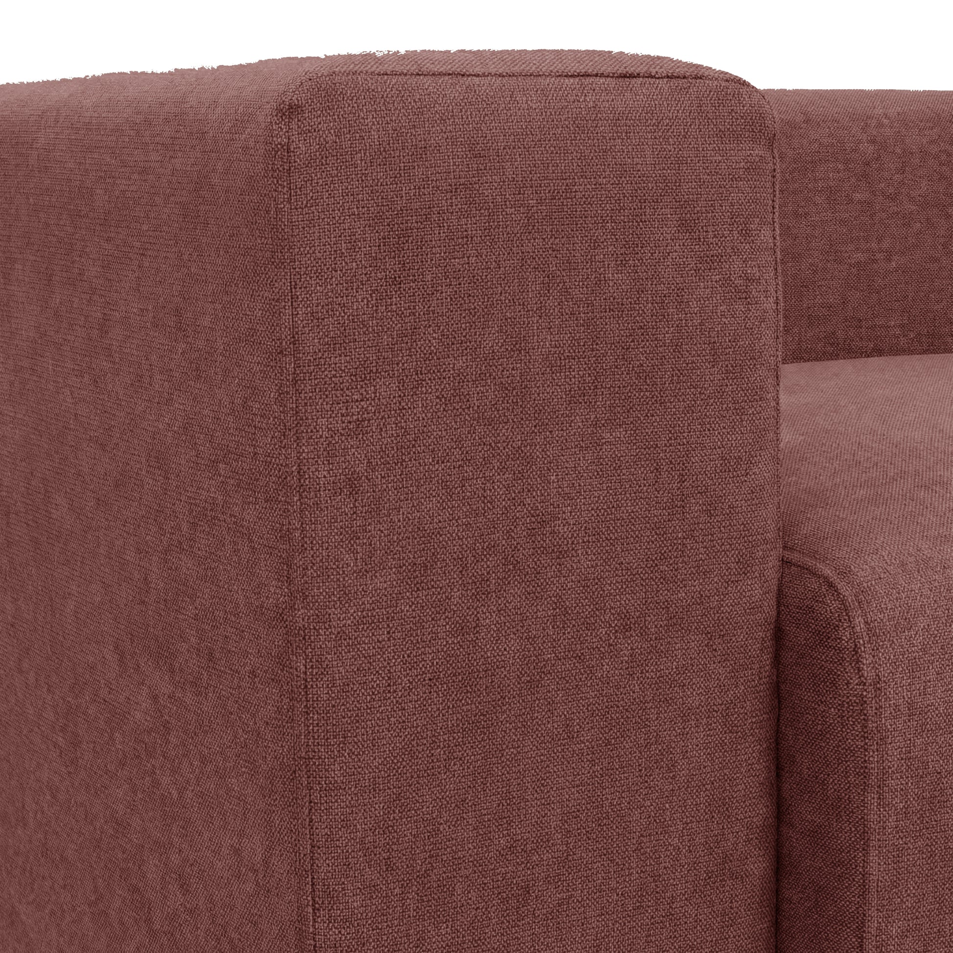 Close-up of sofa armrest on white background